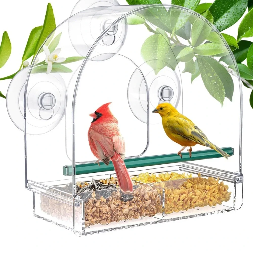 Transparent Window Wild Bird Feeder with Suction Cups